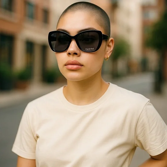 Calvin Klein Black Round Sunglasses - NWT - Picture 2 of 2